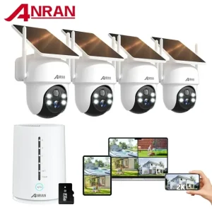 ANRAN 2K/4MP Solar Security Camera with Base Station